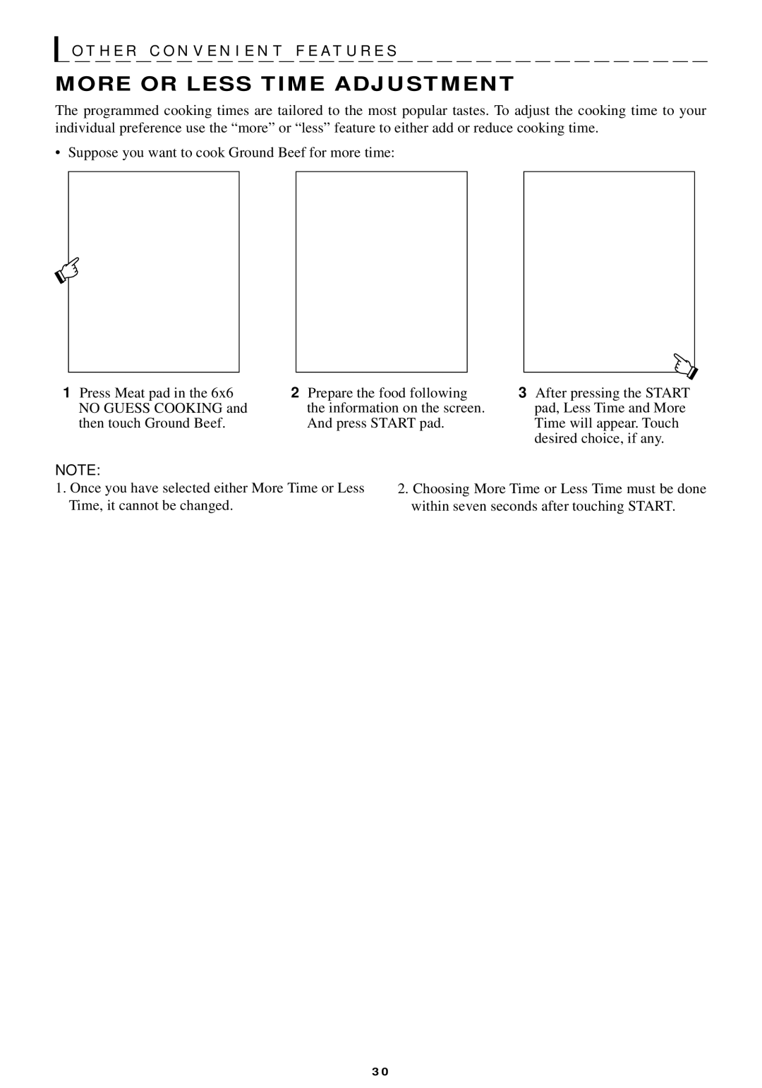 Sharp R-440/540 operation manual More or Less Time Adjustment 