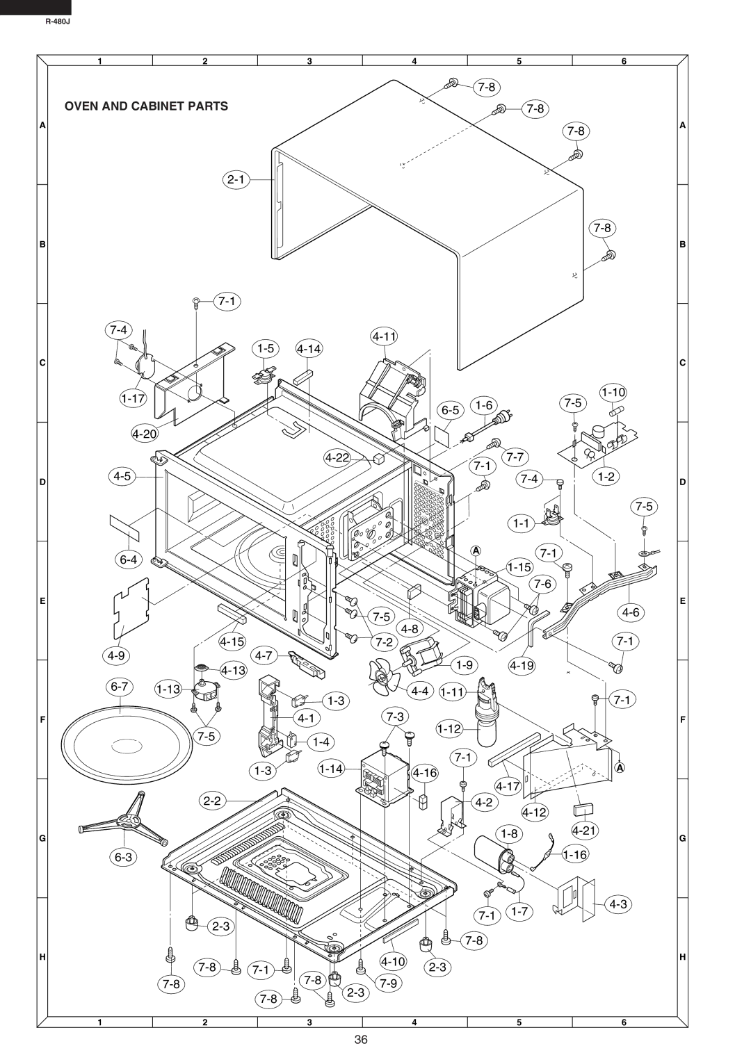 Sharp R-480J service manual 84-21 