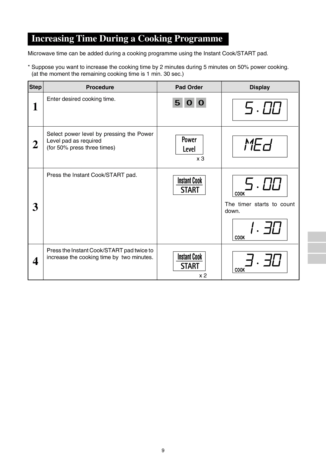 Sharp R-520E manual Increasing Time During a Cooking Programme 