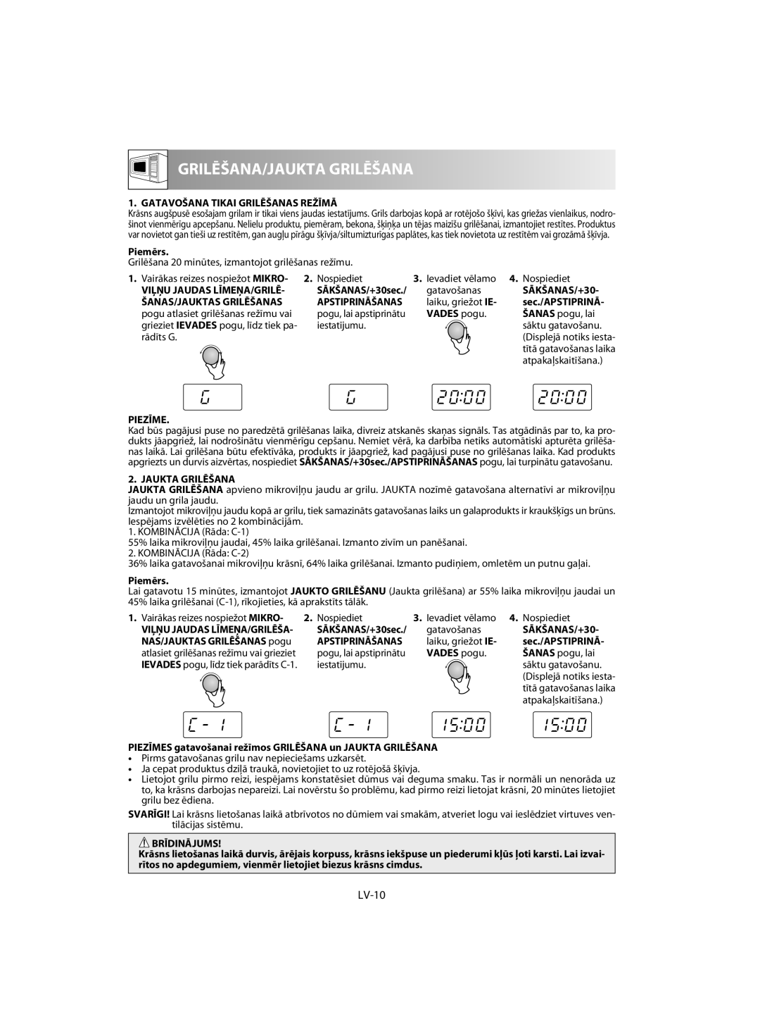 Sharp R-60ST manual LV-10 