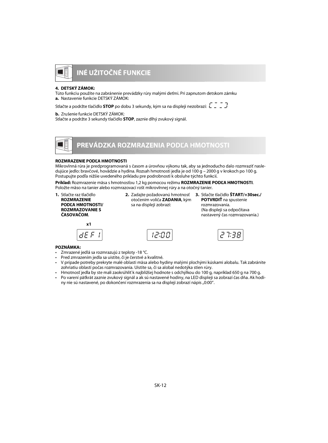 Sharp R-60ST manual SK-12 