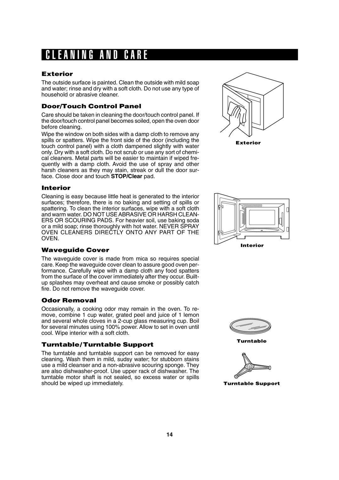 Sharp R-610D operation manual E a N I N G a N D C a R E, Exterior 