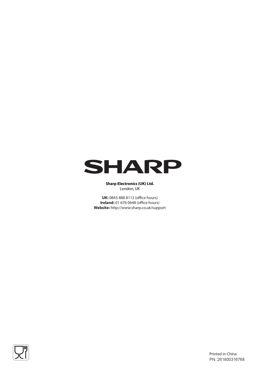 Sharp R-622STM operation manual London, UK 