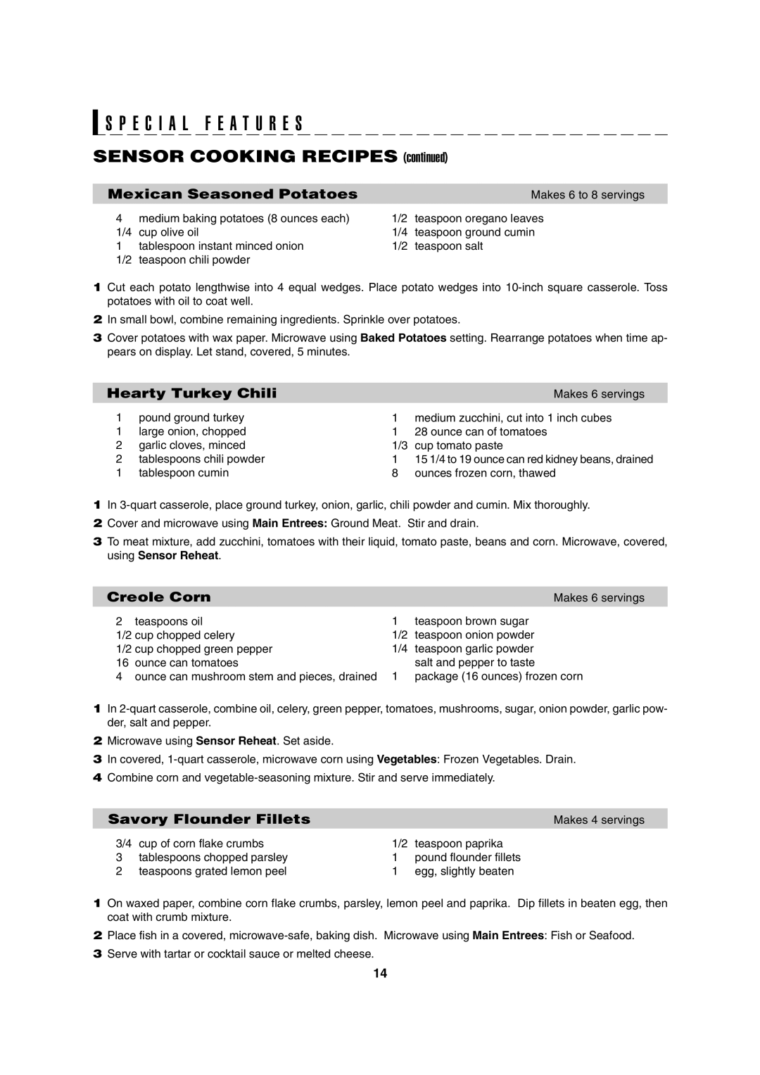 Sharp R-630D operation manual Mexican Seasoned Potatoes 