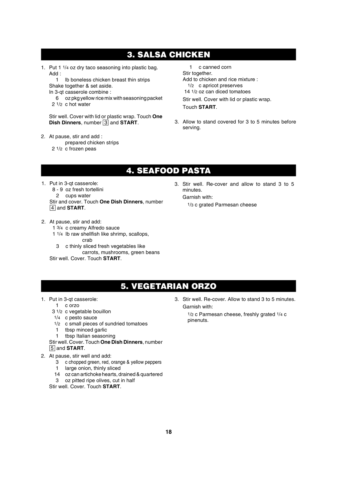 Sharp R-630D operation manual Salsa Chicken 