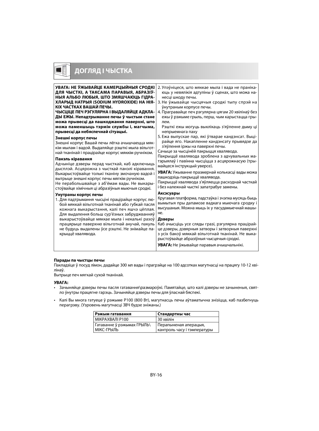 Sharp R-63ST operation manual BY-16 