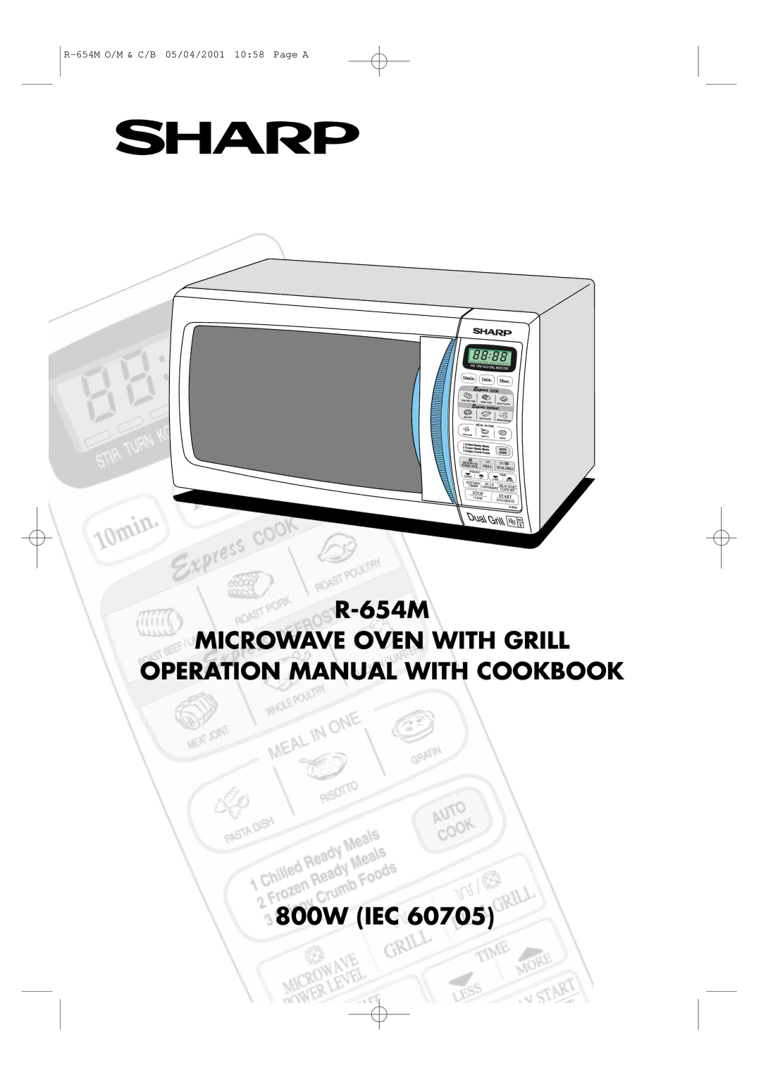 Sharp R-654M operation manual Microwave Oven with Grill 