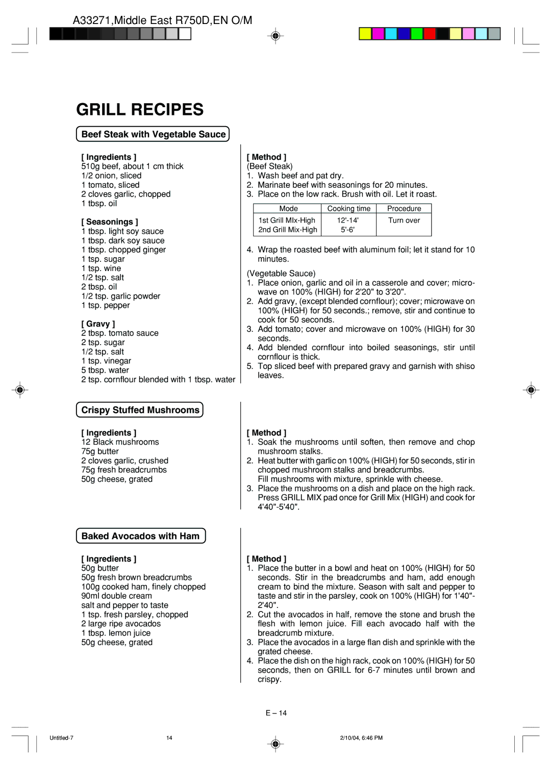 Sharp R-750D operation manual Seasonings, Gravy, Method, Ingredients 50g butter 