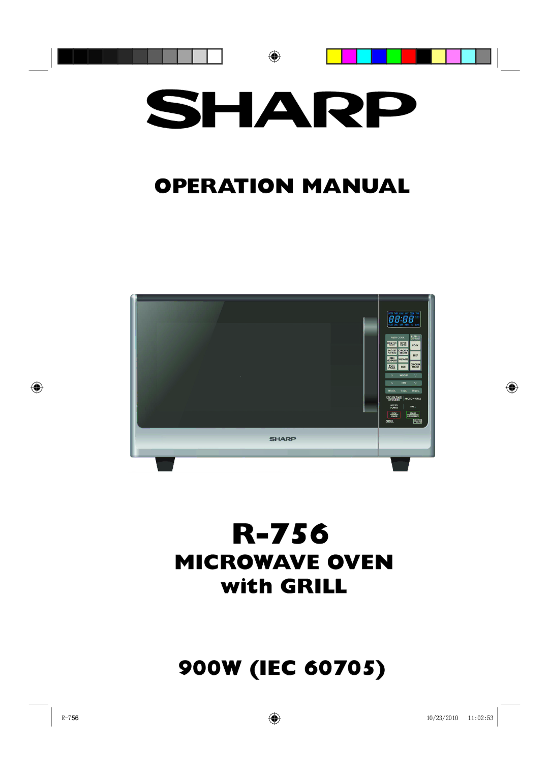 Sharp R-756 operation manual 