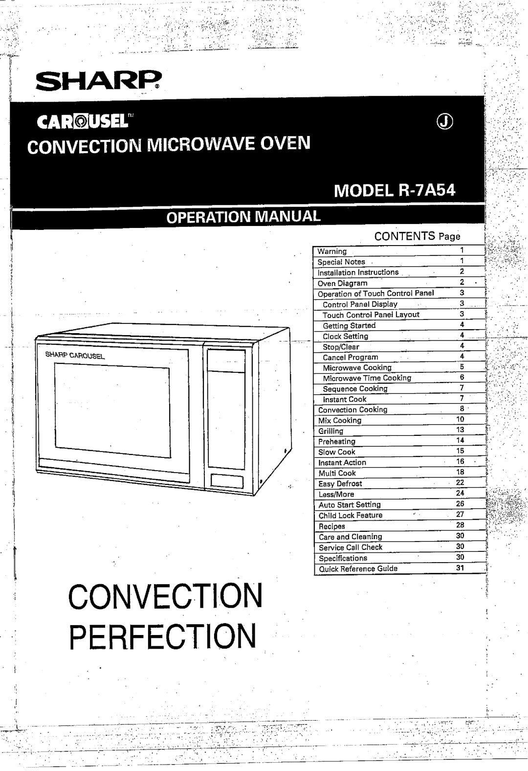 Sharp R-7A54 manual 