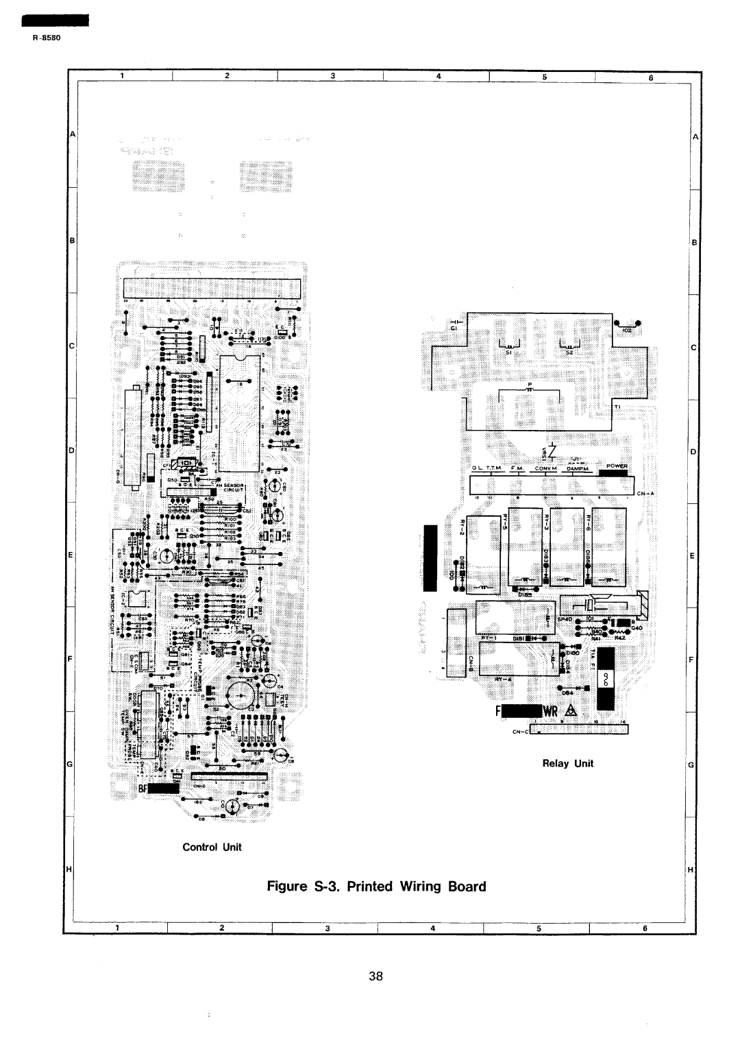 Sharp r-8580 manual Figure S-3.Printed Wiring Board II I, Relay Unit Control Unit, 0 L. T.TM, Conv M, P0Wef.q, Oampm 