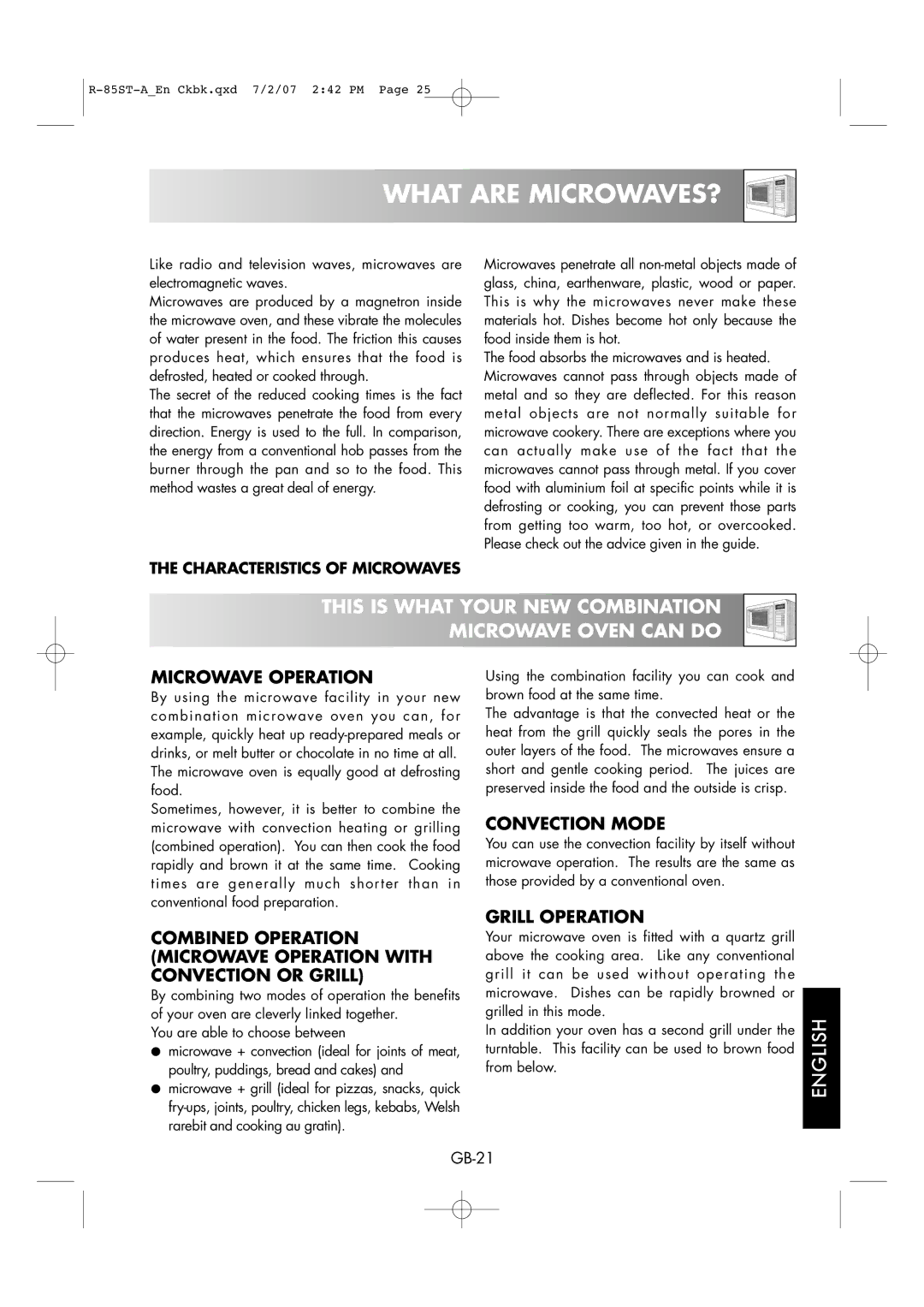 Sharp R-85ST-A operation manual What are MICROWAVES?, Characteristics of Microwaves 