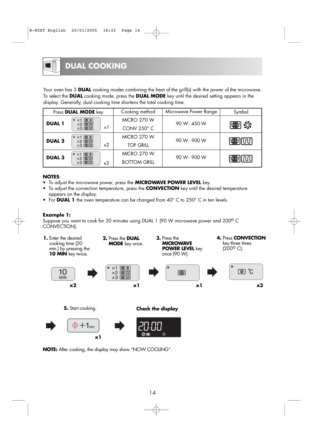 Sharp R-85ST operation manual Dual Cooking, Microwave 