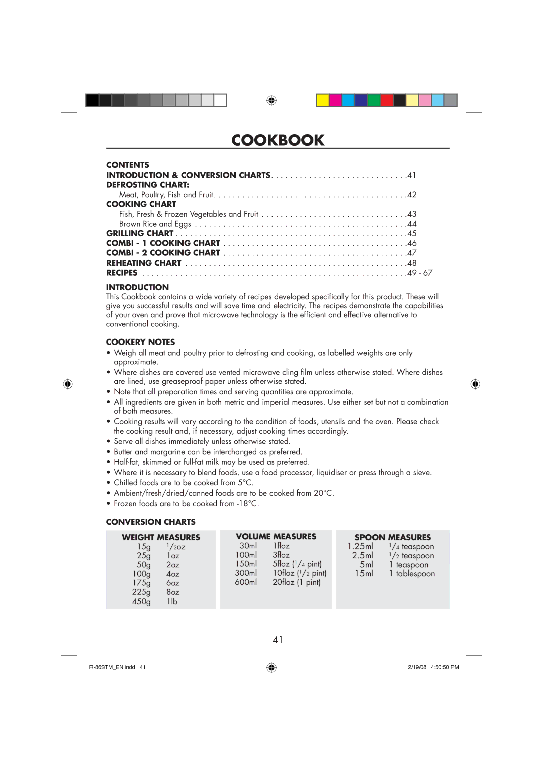 Sharp R-86STM manual Cookbook 