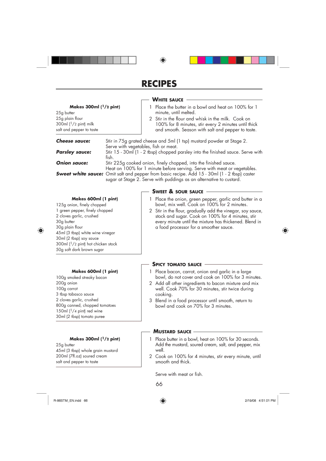 Sharp R-86STM manual Makes 300ml 1/2 pint, Makes 600ml 1 pint 