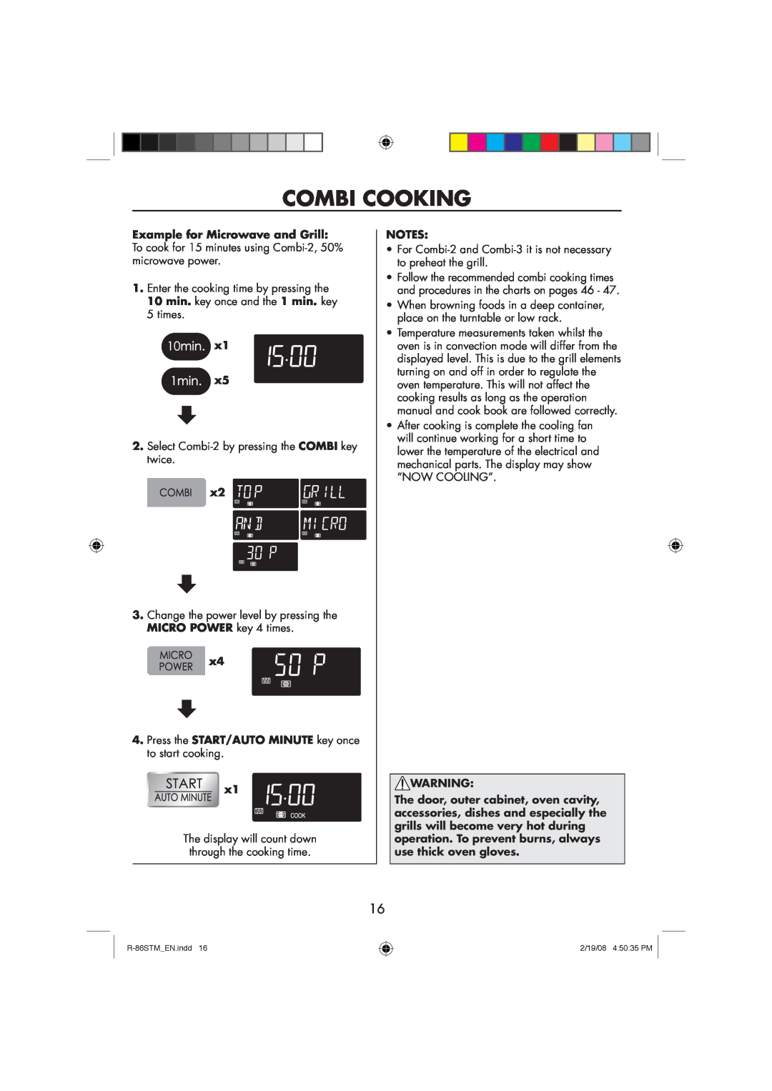 Sharp R-86STM manual Combi Cooking, x1 