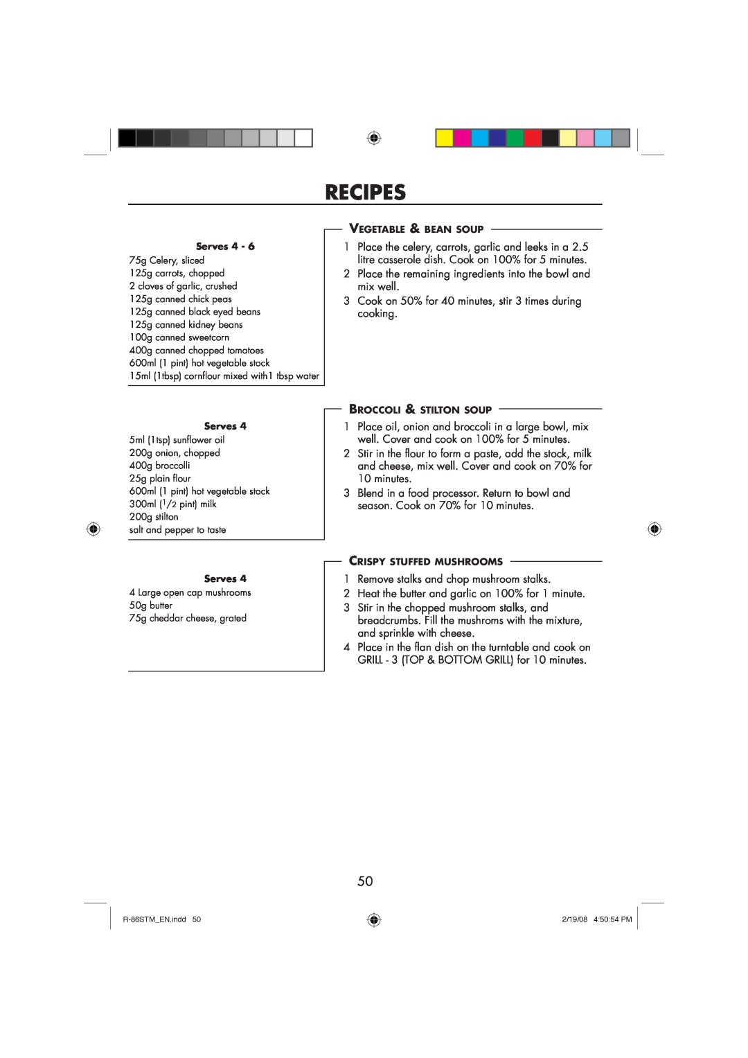 Sharp R-86STM manual Recipes, Place the remaining ingredients into the bowl and mix well 
