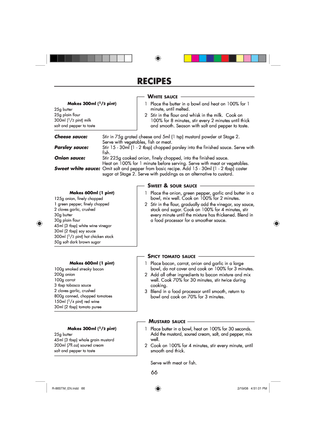 Sharp R-86STM manual Recipes, Serve with meat or fish 