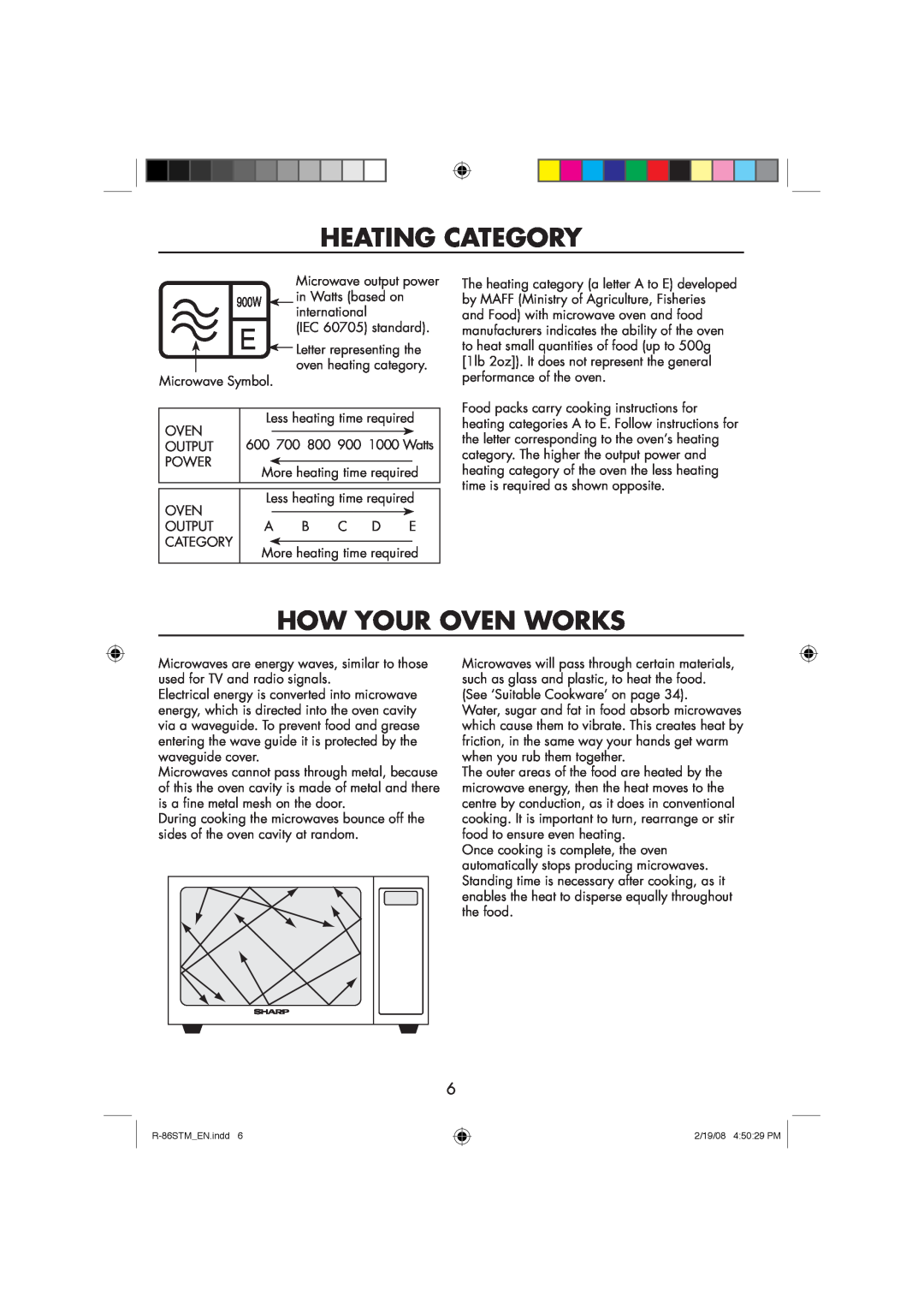 Sharp R-86STM manual Heating Category, How Your Oven Works 