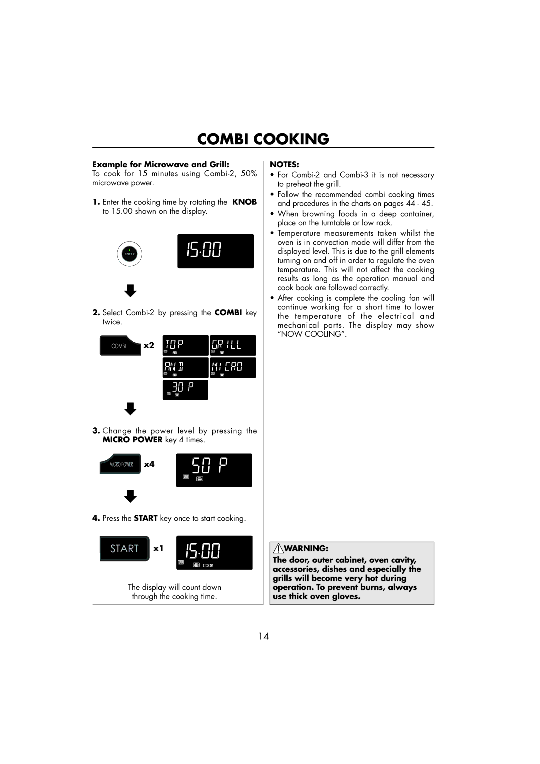 Sharp R-890SLM operation manual Example for Microwave and Grill 