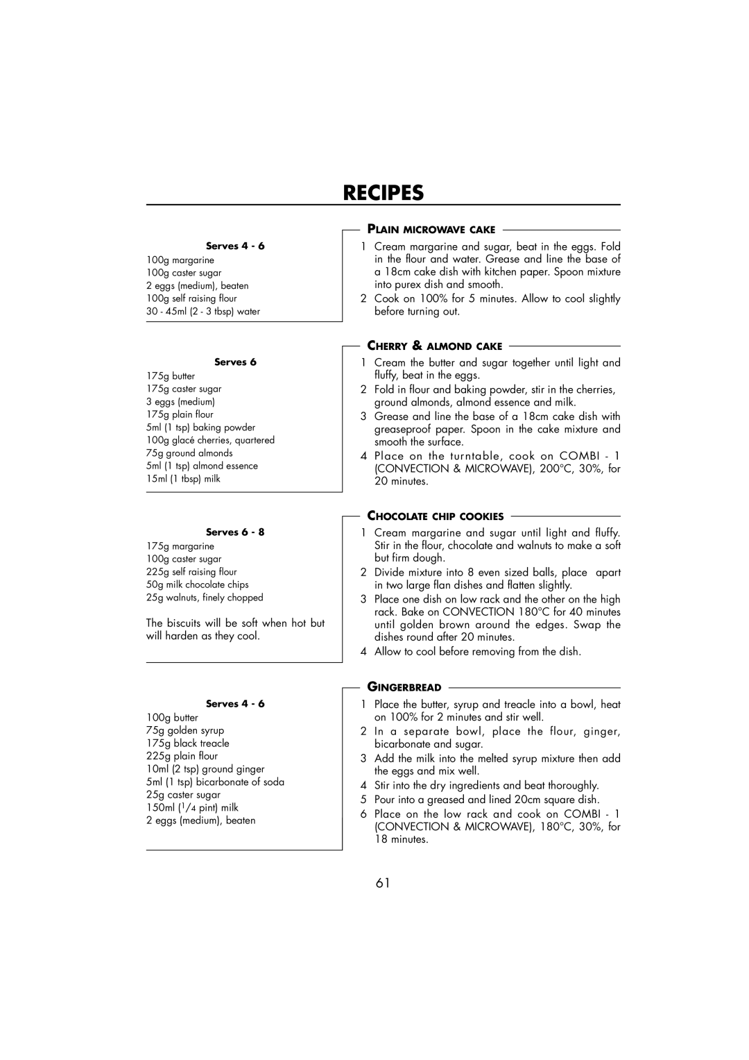 Sharp R-890SLM operation manual Biscuits will be soft when hot but will harden as they cool 