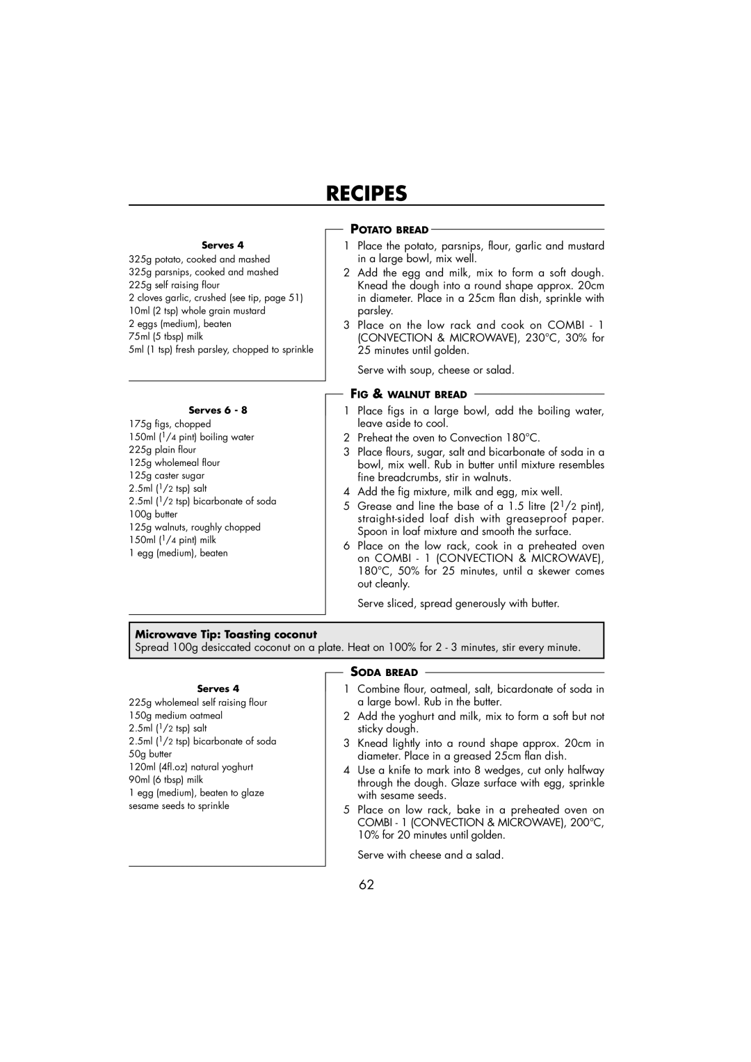 Sharp R-890SLM operation manual Microwave Tip Toasting coconut 