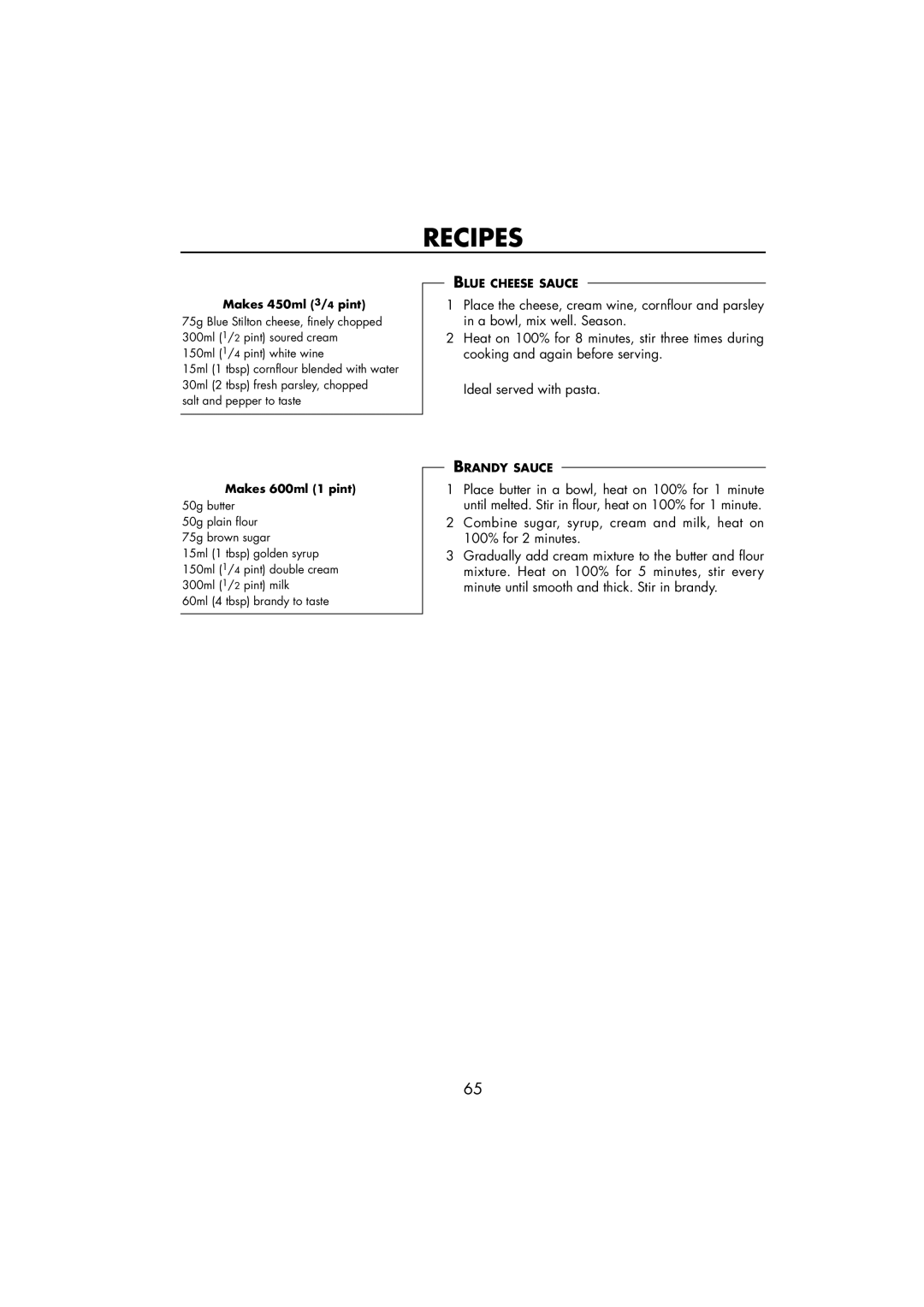 Sharp R-890SLM operation manual Makes 450ml 3/4 pint 