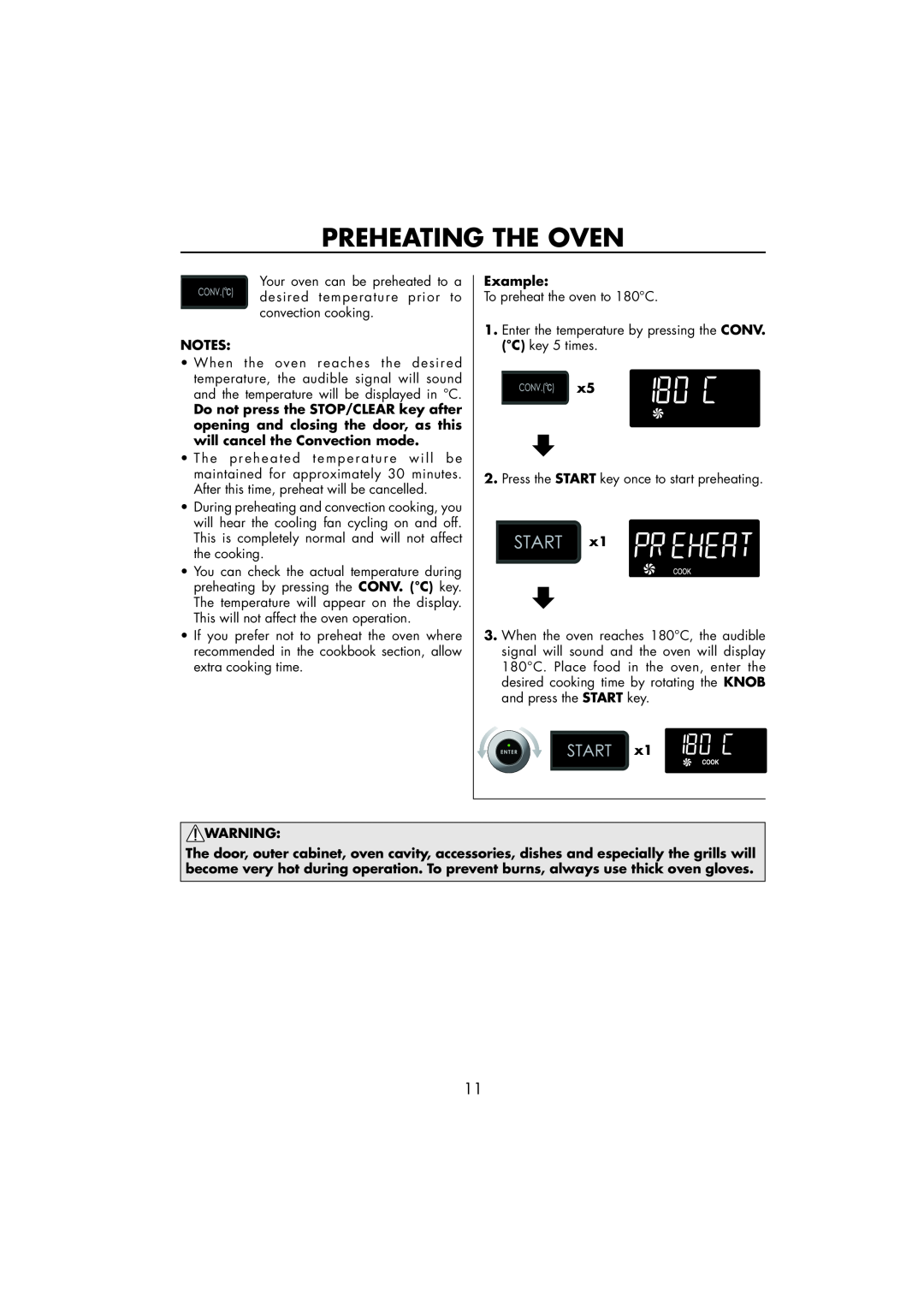 Sharp R-890SLM operation manual Preheating The Oven, Example 