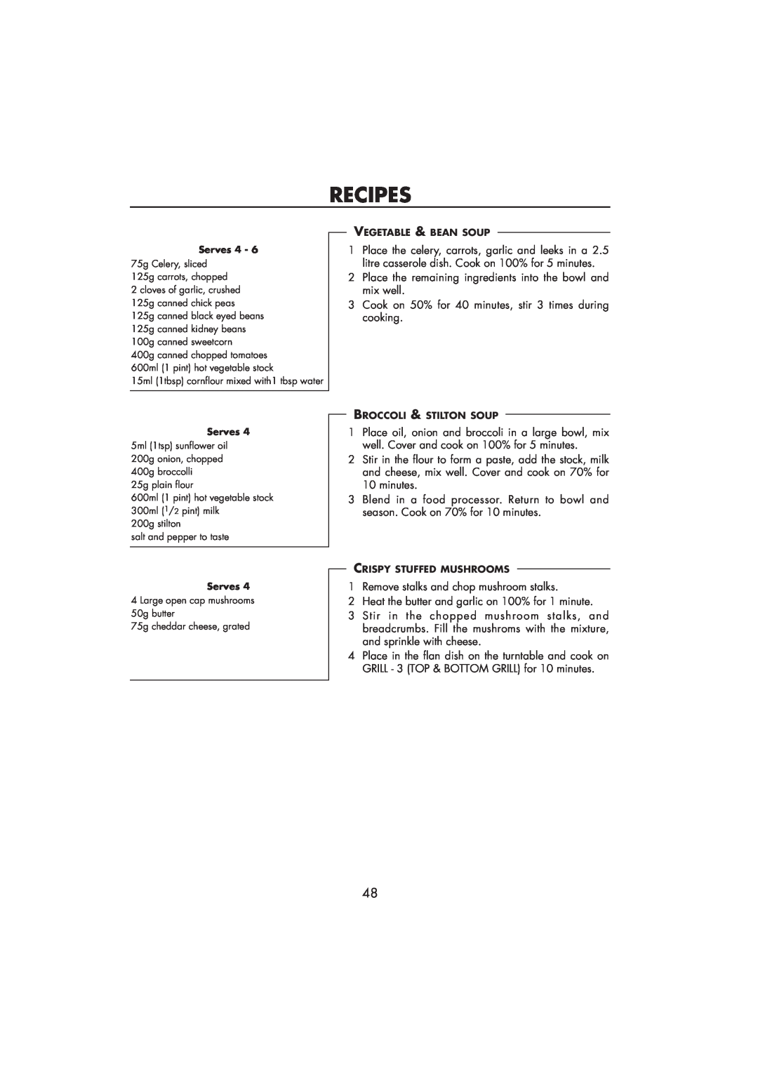 Sharp R-890SLM operation manual Recipes, Place the remaining ingredients into the bowl and mix well 