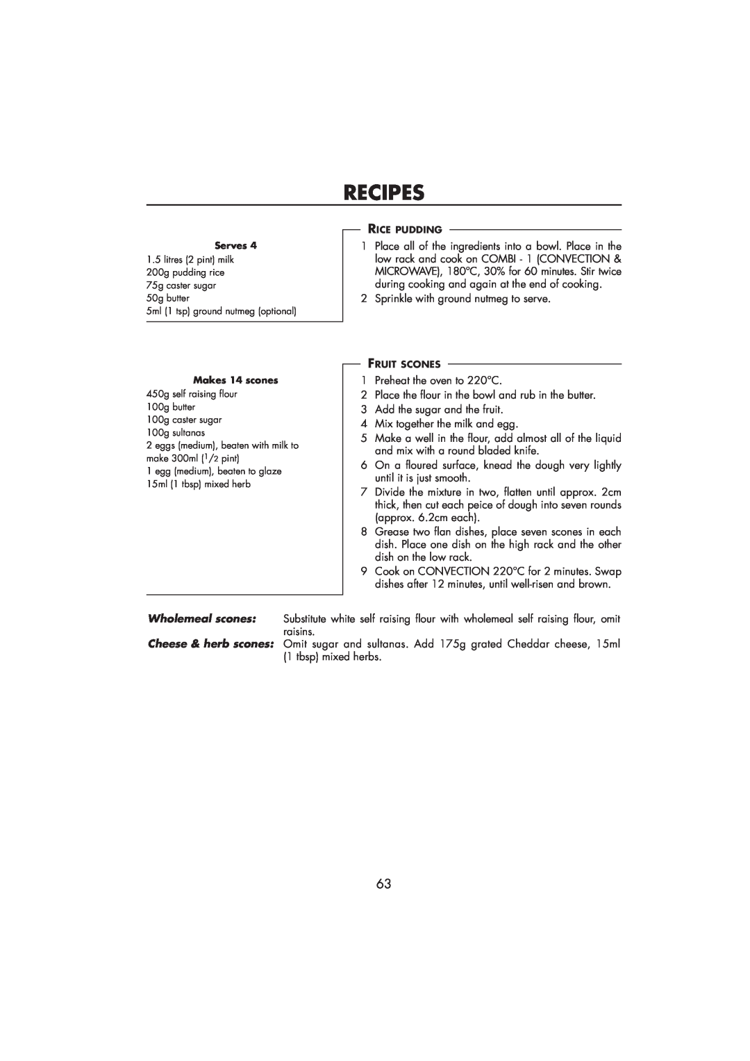 Sharp R-890SLM operation manual Recipes, Sprinkle with ground nutmeg to serve 
