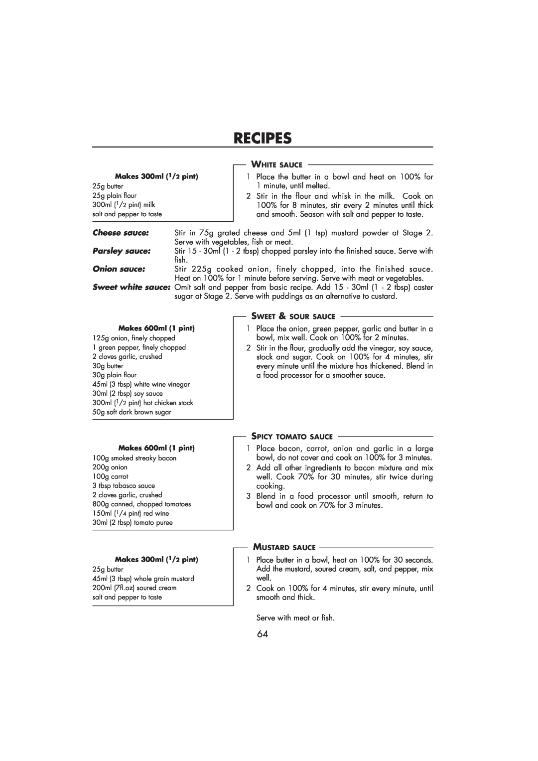 Sharp R-890SLM operation manual Recipes, Serve with meat or fish 