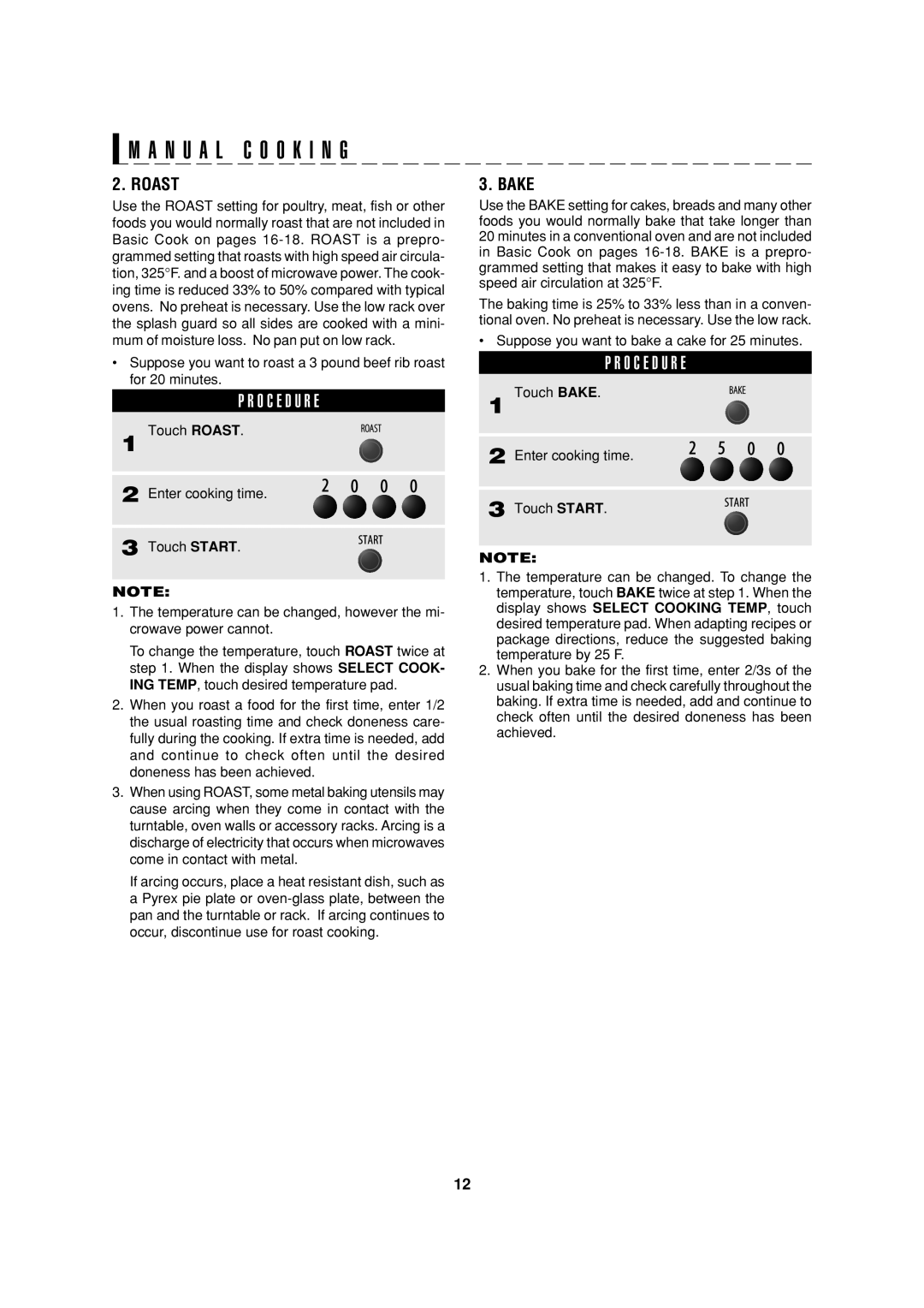 Sharp R-90GC operation manual Roast, Bake 