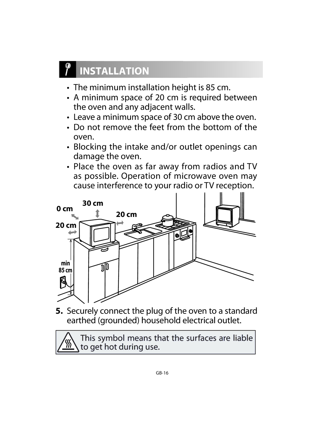 Sharp R-92STM operation manual GB-16 