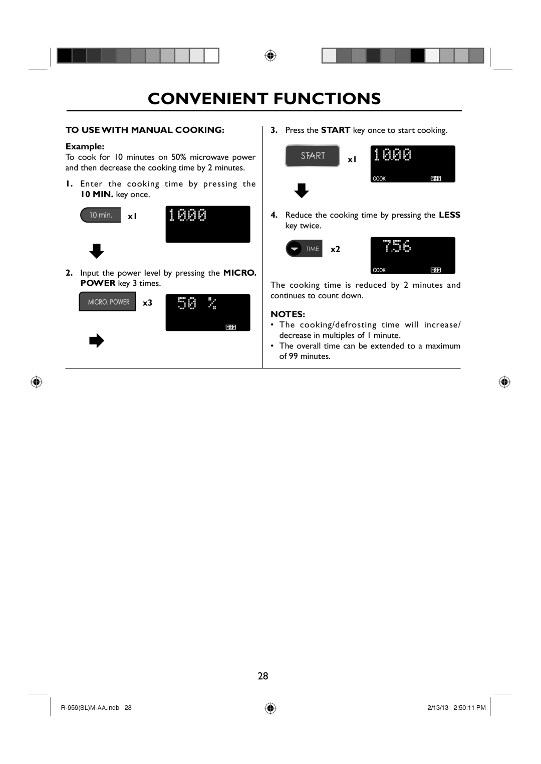 Sharp R-959(SL)M-AA manual To USE with Manual Cooking 