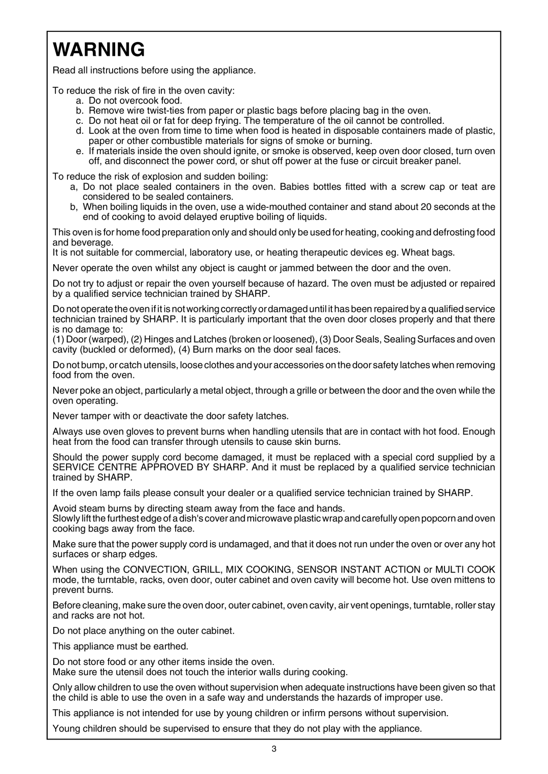 Sharp R-980E operation manual 