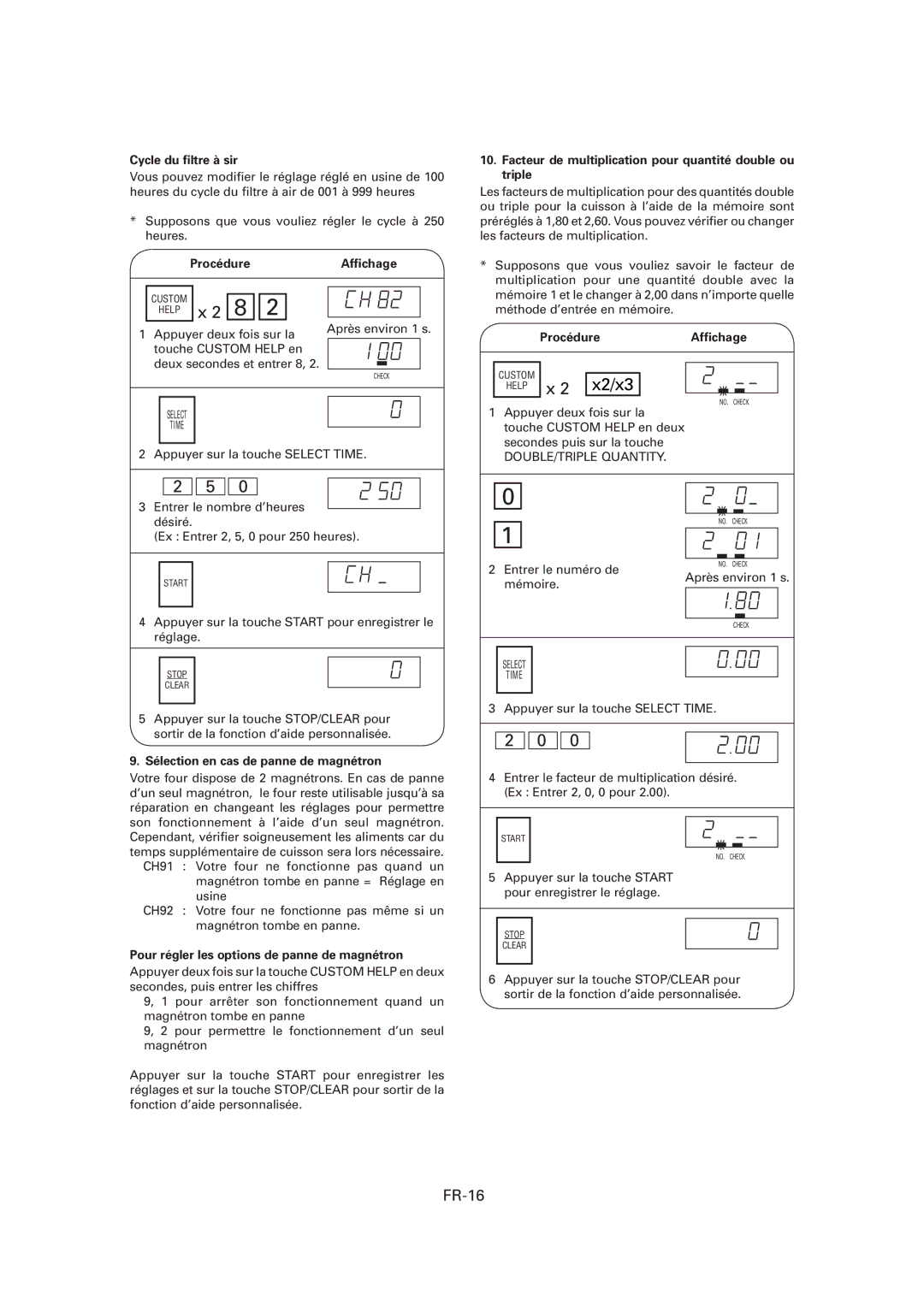 Sharp CD2200M, R-CD1200M, CD1800M operation manual FR-16 