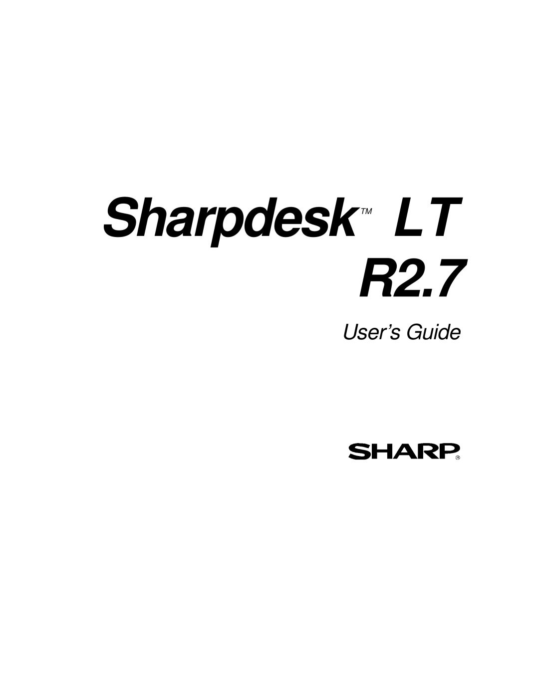 Sharp manual SharpdeskTM LT R2.7 