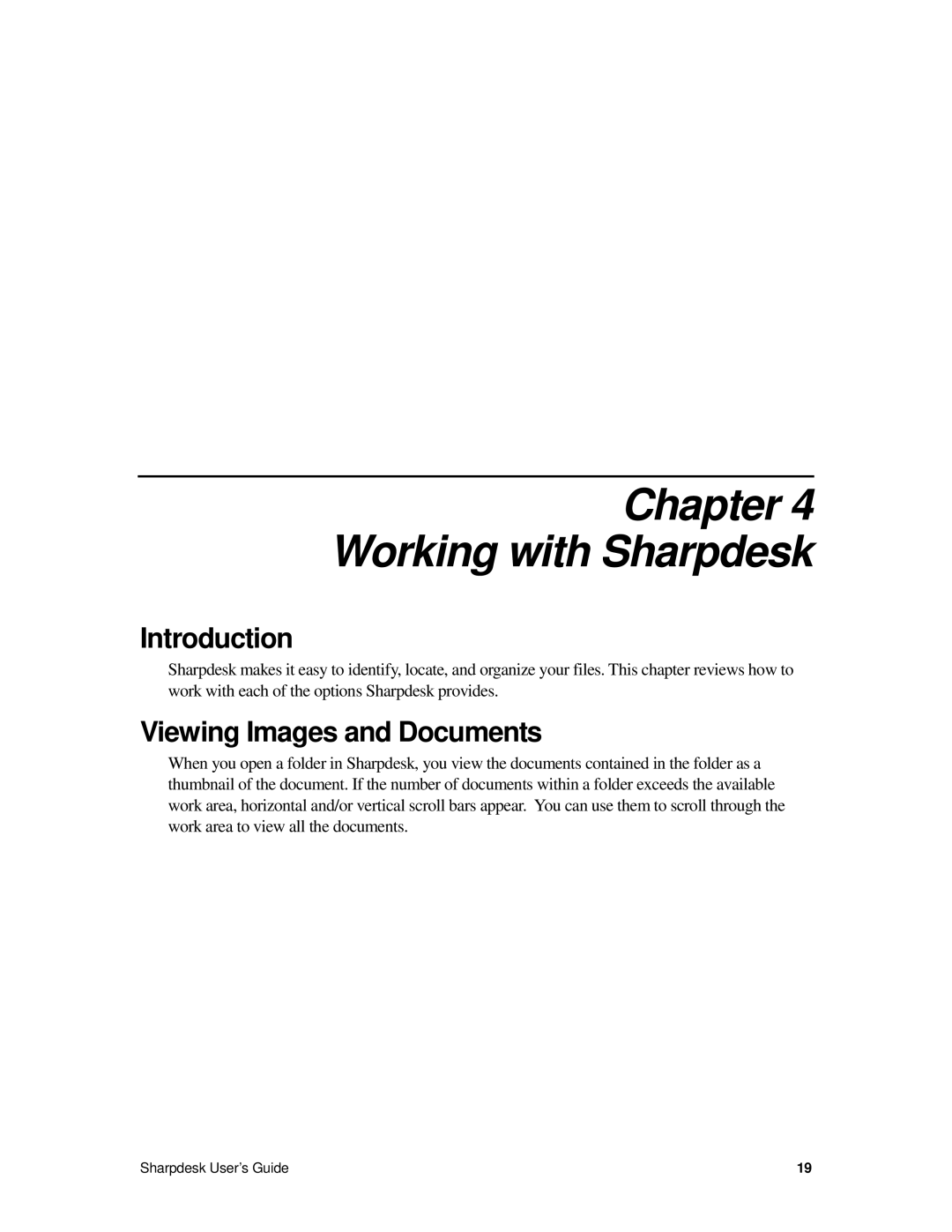 Sharp R2.7 manual Chapter Working with Sharpdesk, Viewing Images and Documents 