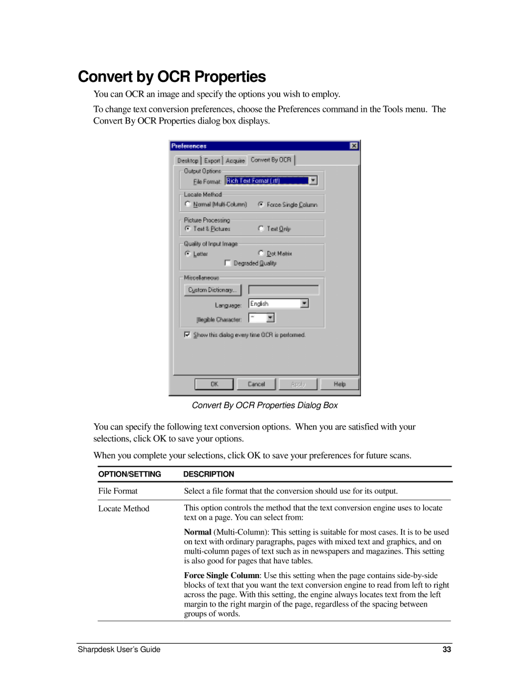 Sharp R2.7 manual Convert by OCR Properties 