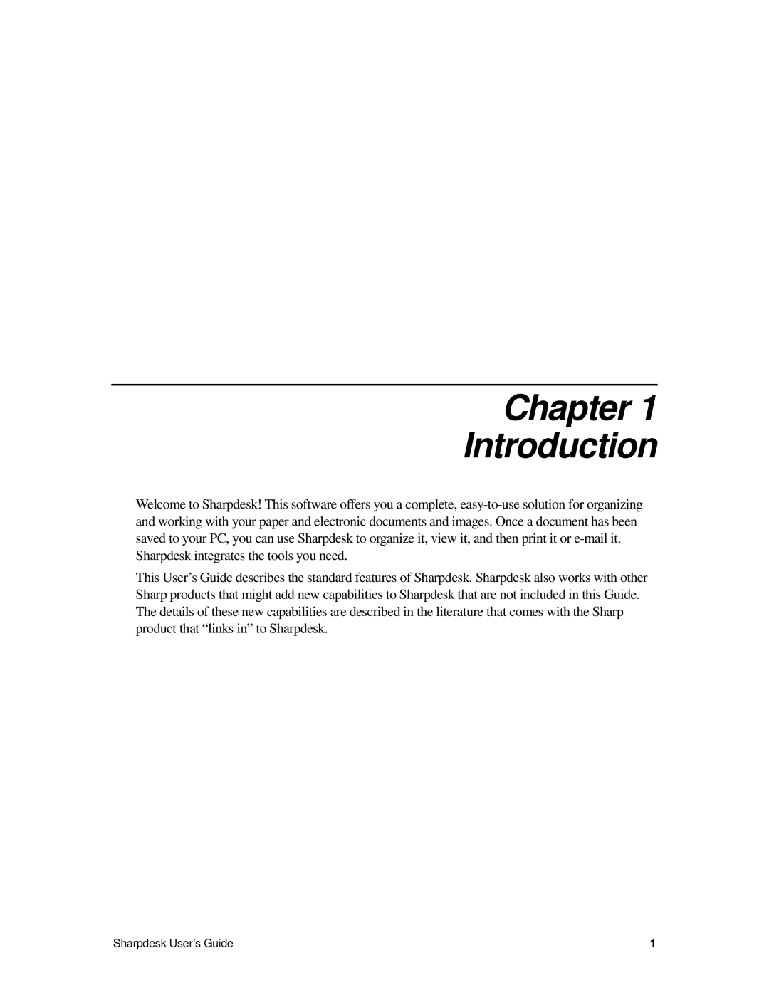 Sharp R2.7 manual Chapter Introduction 