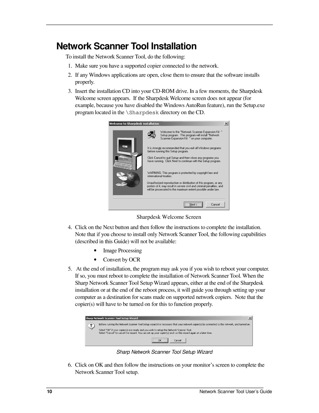 Sharp R2.7 manual Network Scanner Tool Installation 