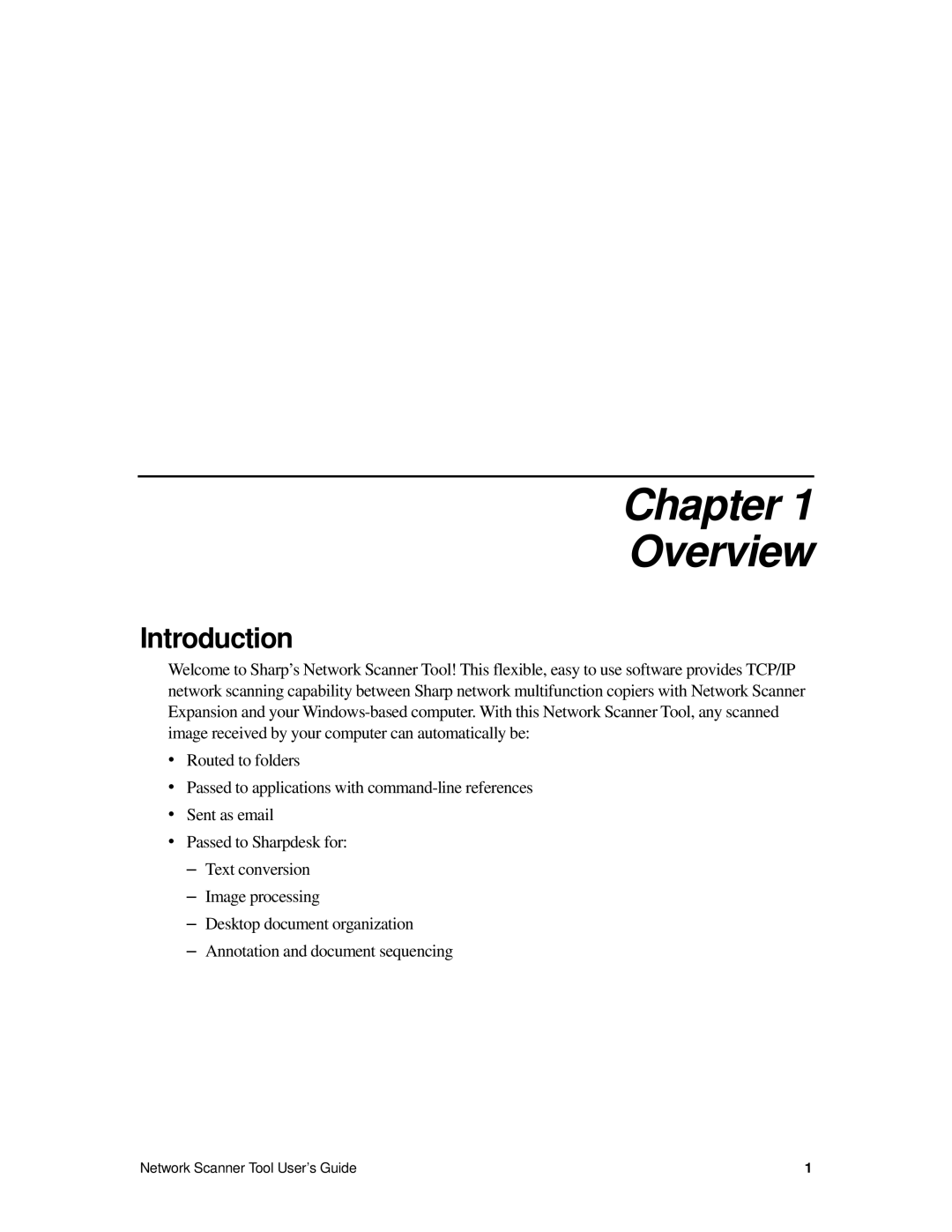 Sharp R2.7 manual Chapter Overview, Introduction 