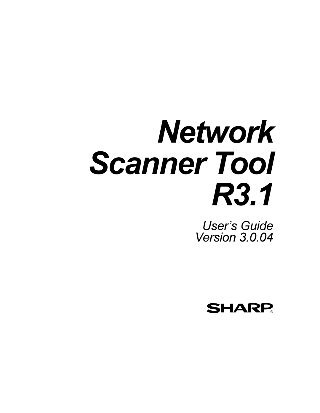 Sharp manual Network Scanner Tool R3.1 