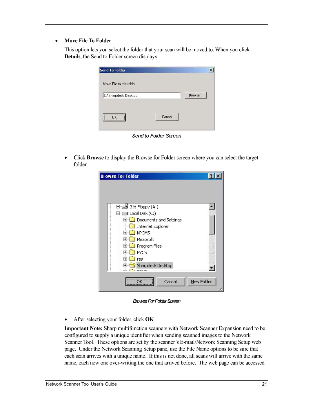 Sharp R3.1 manual Move File To Folder 