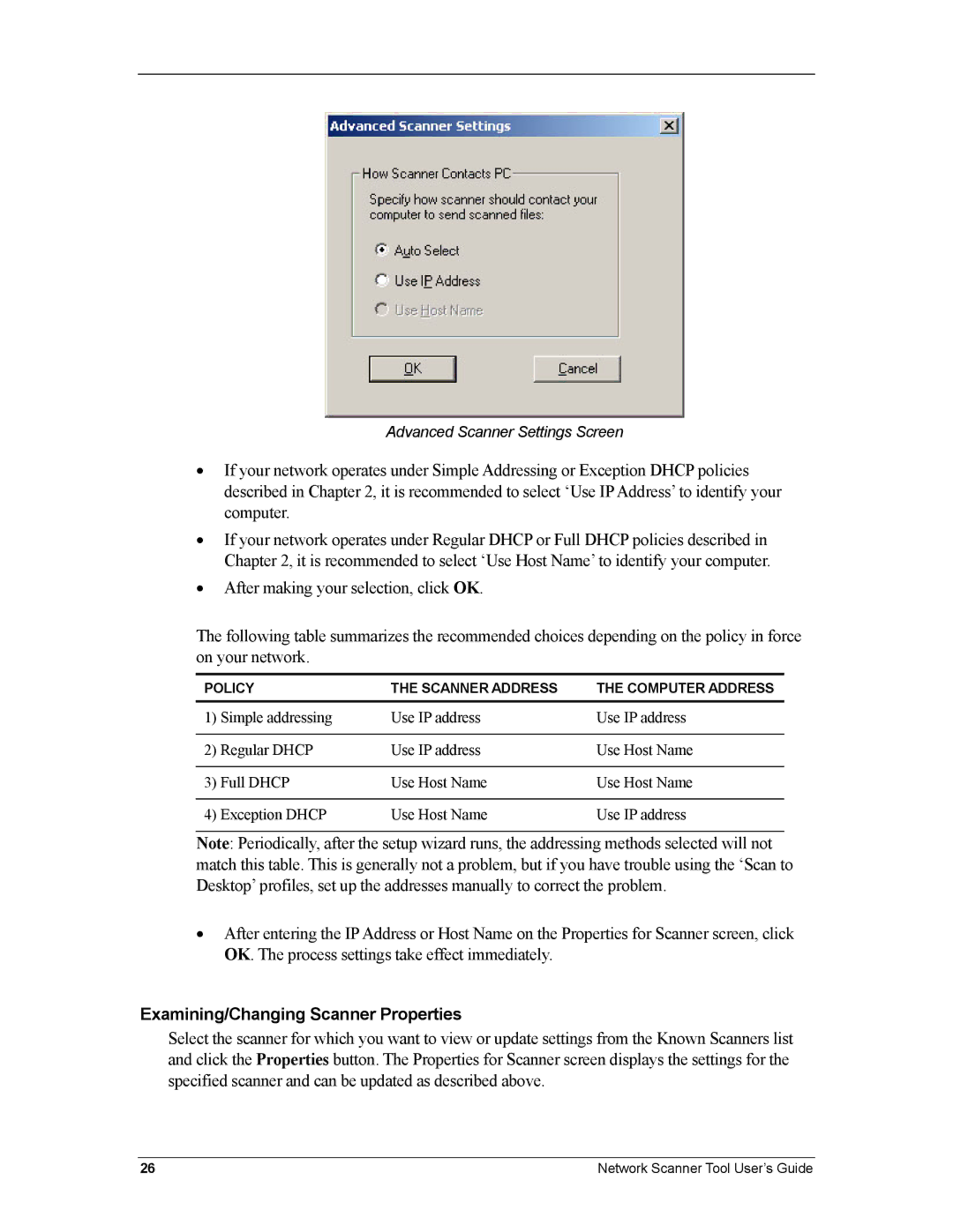 Sharp R3.1 manual Examining/Changing Scanner Properties 