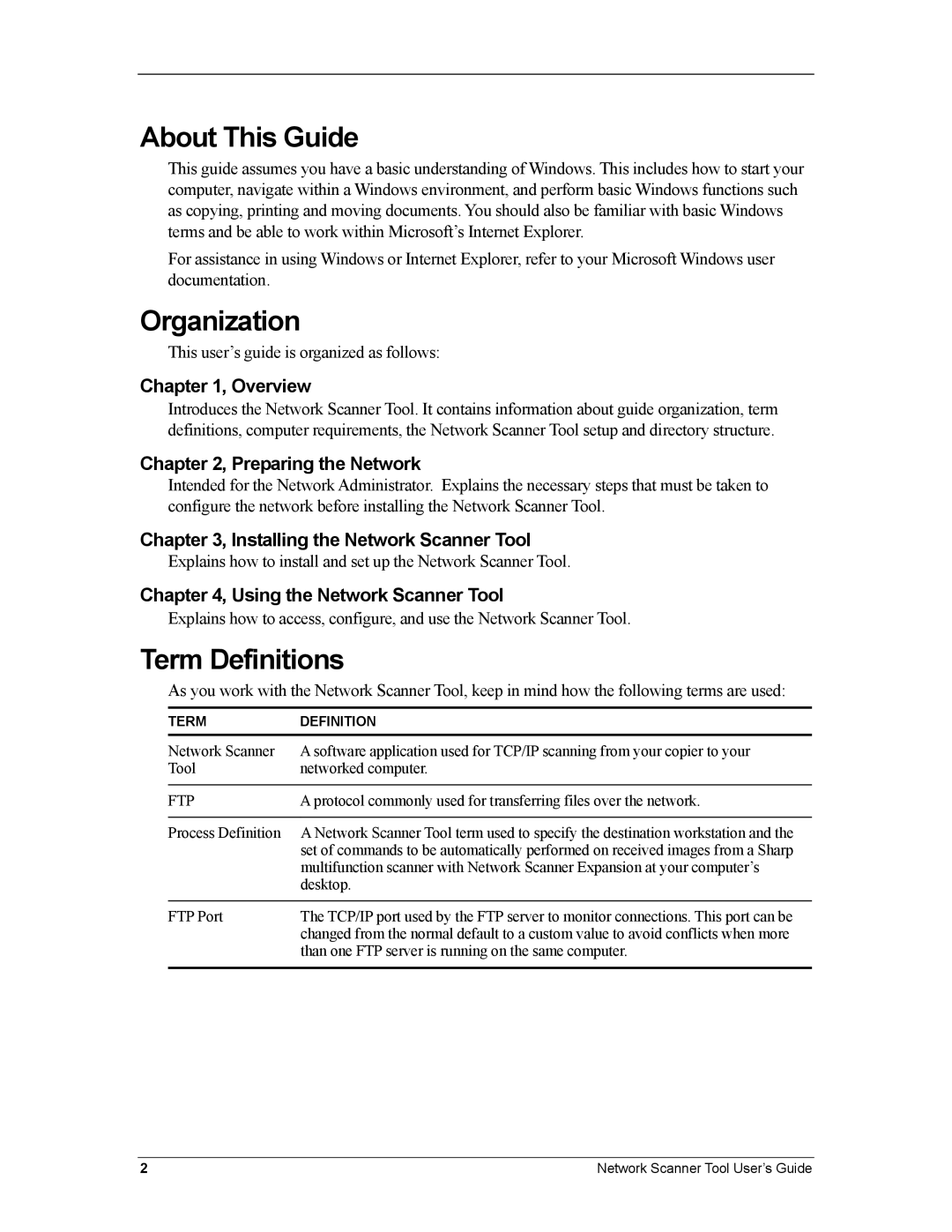 Sharp R3.1 manual About This Guide, Organization, Term Definitions 