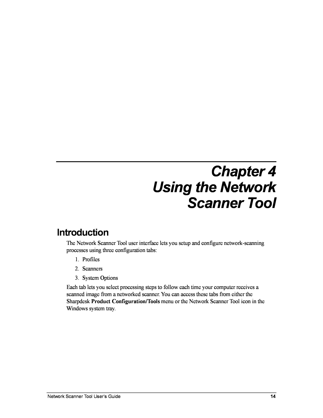 Sharp R3.1 manual Chapter Using the Network Scanner Tool, Introduction 