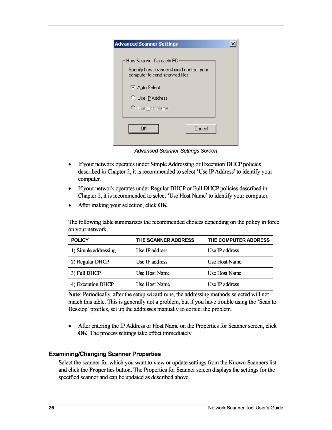 Sharp R3.1 manual Examining/Changing Scanner Properties 