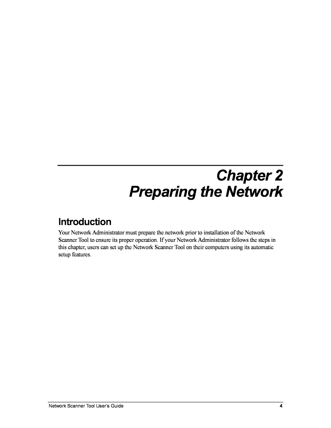 Sharp R3.1 manual Chapter Preparing the Network, Introduction, Network Scanner Tool User’s Guide 