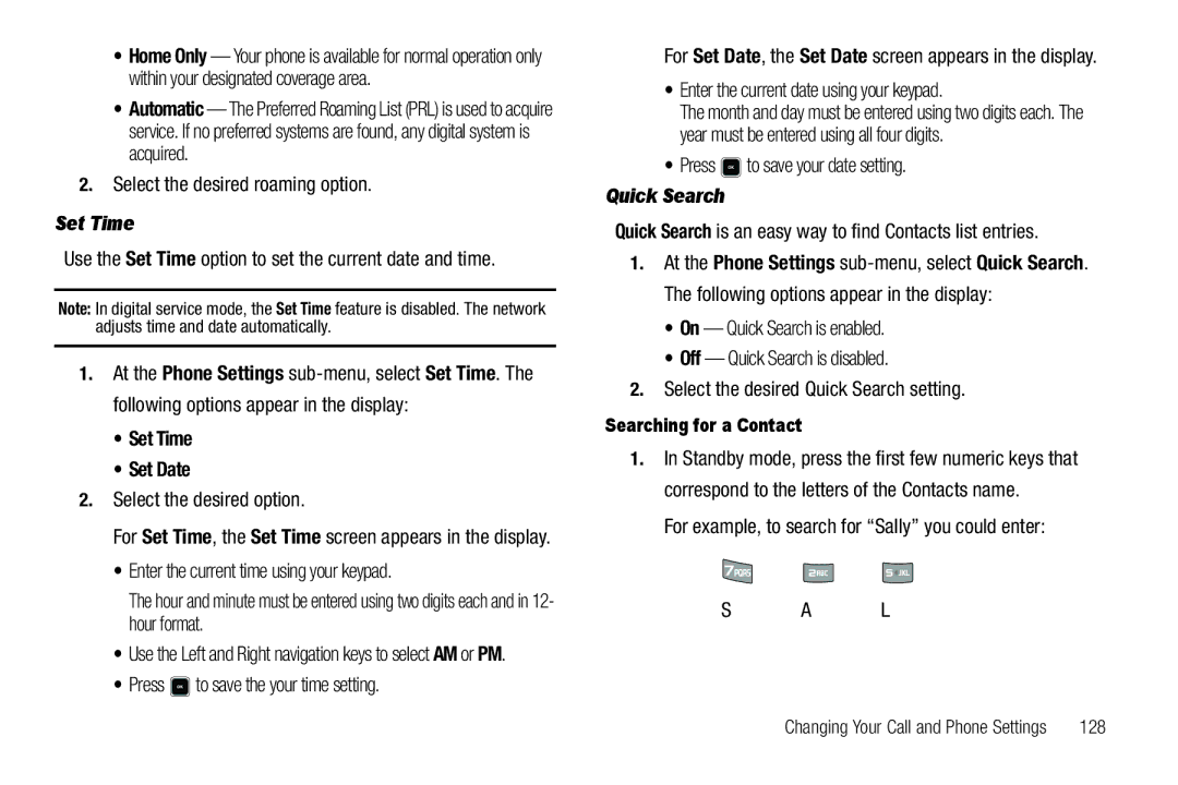 Sharp R520_CJ16_MM_111009_F4 user manual Set Time Set Date, Quick Search 